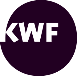 KWF Förderlogo in aubergine